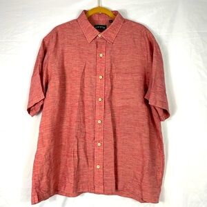Orvis Red Linen Short Sleeve Button Down